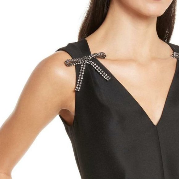 Kate Spade Black Bow Embellished Formal Dress 00 - Picture 2 of 4